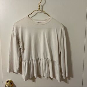 White Peplum Long Sleeve